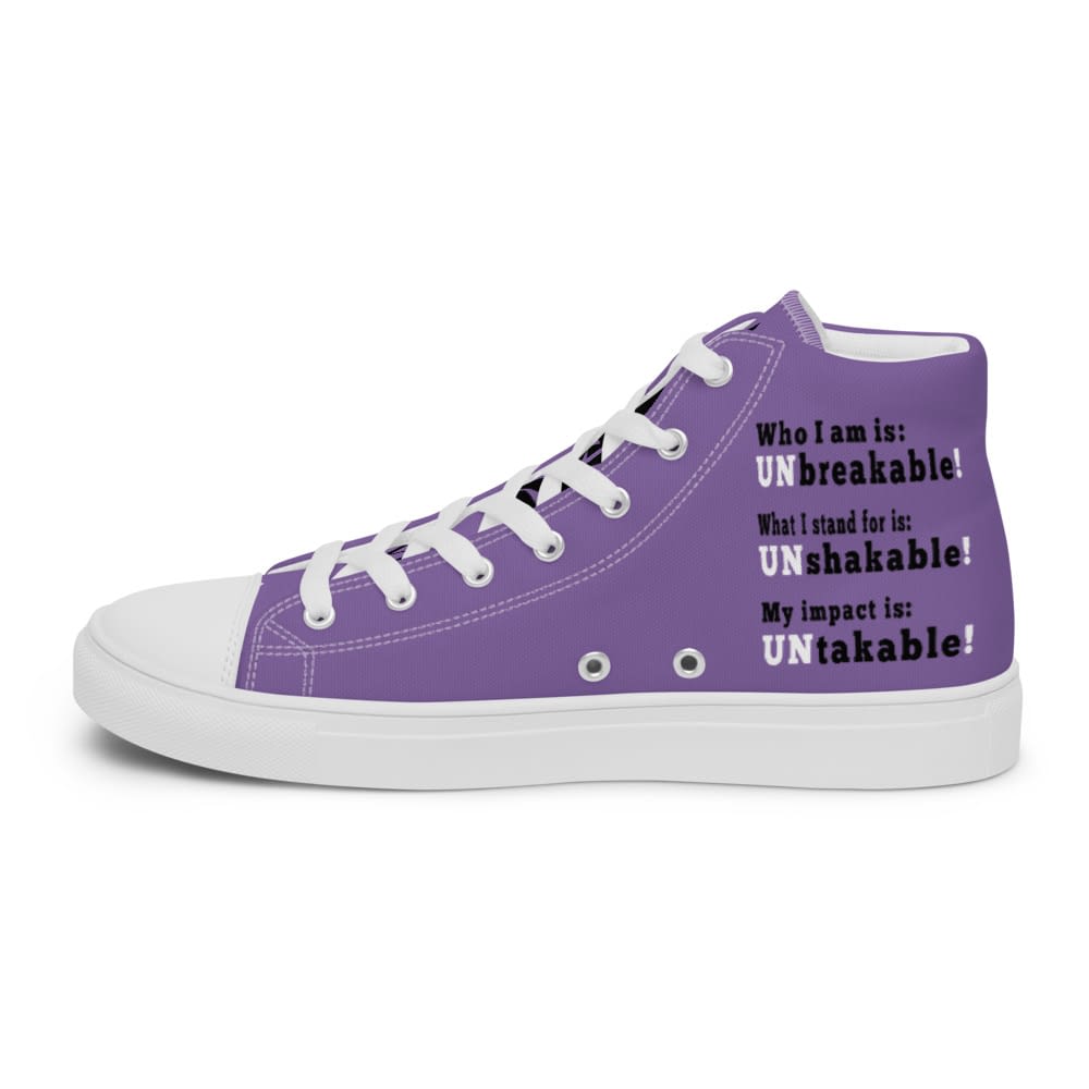 purple canvas trainers