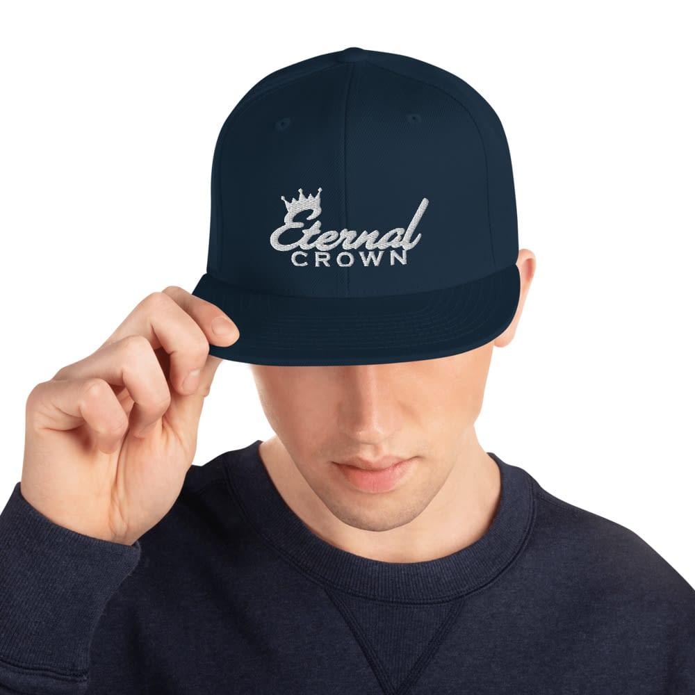 All White ECC Word Logo Snapback Hat 